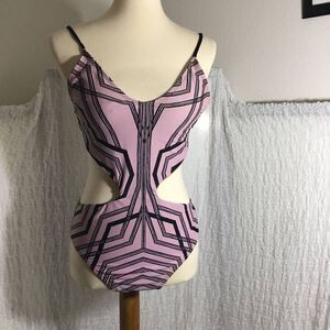 Gossip Rose and Black One Piece Swimsuit Size M